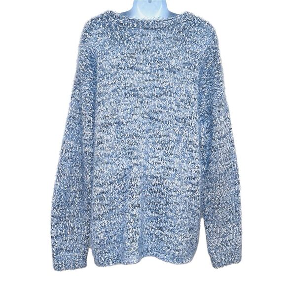 SO Womens Oversized Chunky Teddy Sweater Size XXL Super Soft Y2K Whimsigoth Blue - Picture 4 of 9